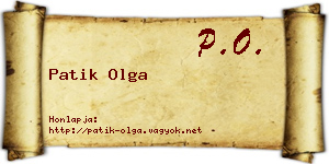 Patik Olga névjegykártya