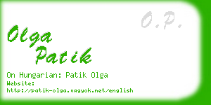 olga patik business card
